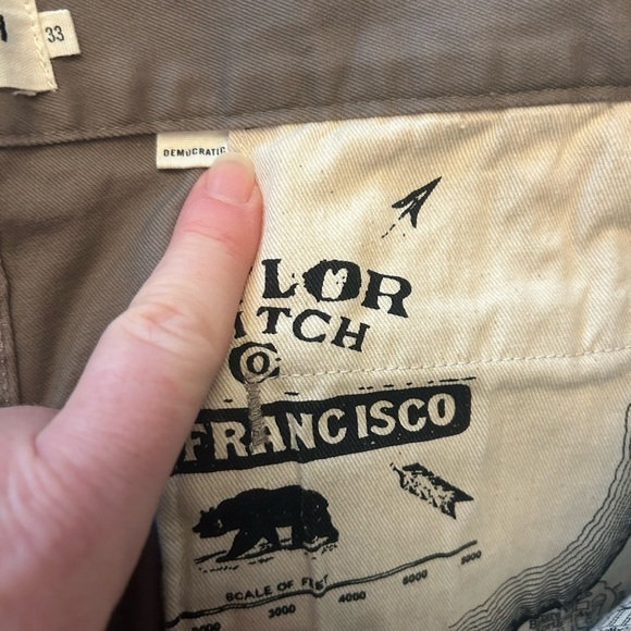 Taylor Stitch Pants Men’s 33 Democratic Foundation Flat Front Straight Chino - Picture 6 of 8